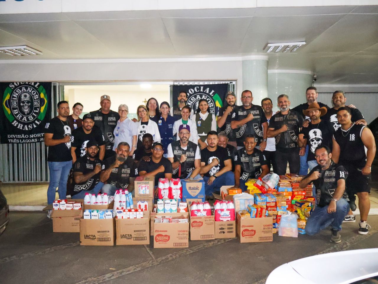 Motociclistas do Insanos MC realizam doação ao Centro Oncológico no Hospital Auxiliadora